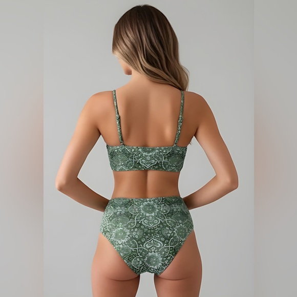 Mandala Print High Waisted  Bikini Bathing Suit - Picture 4 of 5